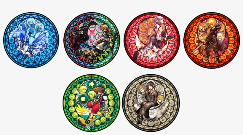 Stained Glass Art All - Kingdom Hearts Stained Glass Medals, transparent png #2242798