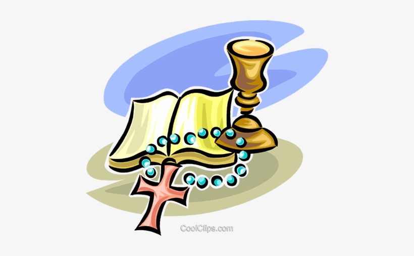 Bible, Cross And Chalice Royalty Free Vector Clip Art - Bibel Clipart, transparent png #2244541