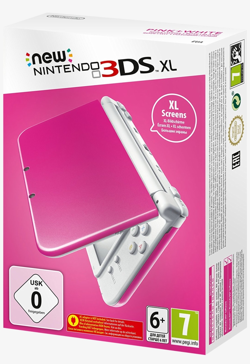 New Nintendo 3ds Xl Pink White - Pink New Nintendo 2ds Price, transparent png #2244898