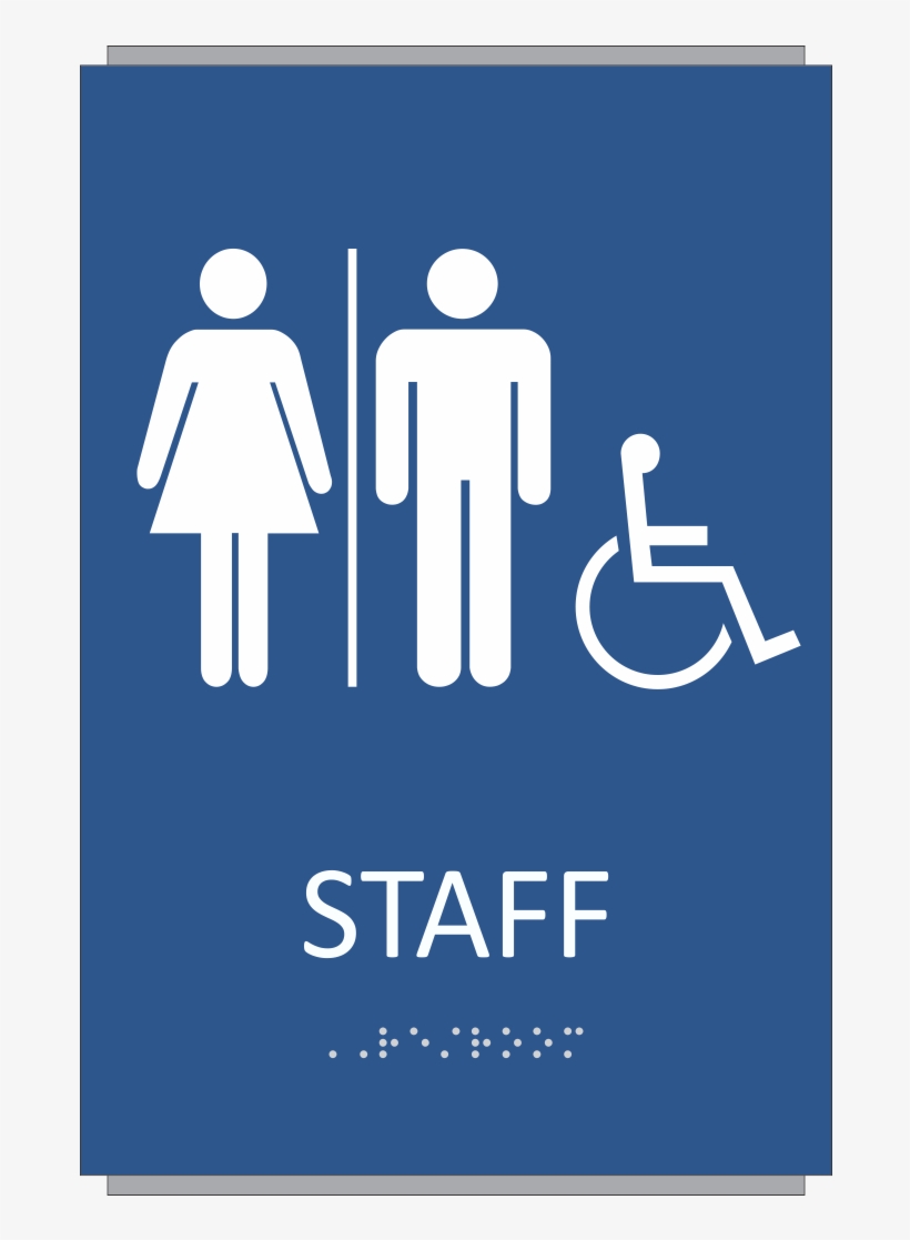 Ada Braille Staff Restroom Sign - Unisex Restroom Signs, transparent png #2244942