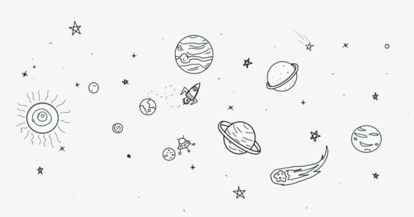 Space Satellite Drawing At Getdrawings - Space Simple Line Art, transparent png #2245348