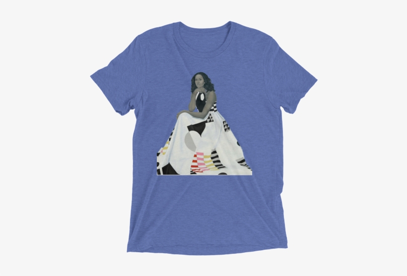 Image Of Michelle Obama - Men's Jolly Roger - Destroyed - Triblend (multiple, transparent png #2246081