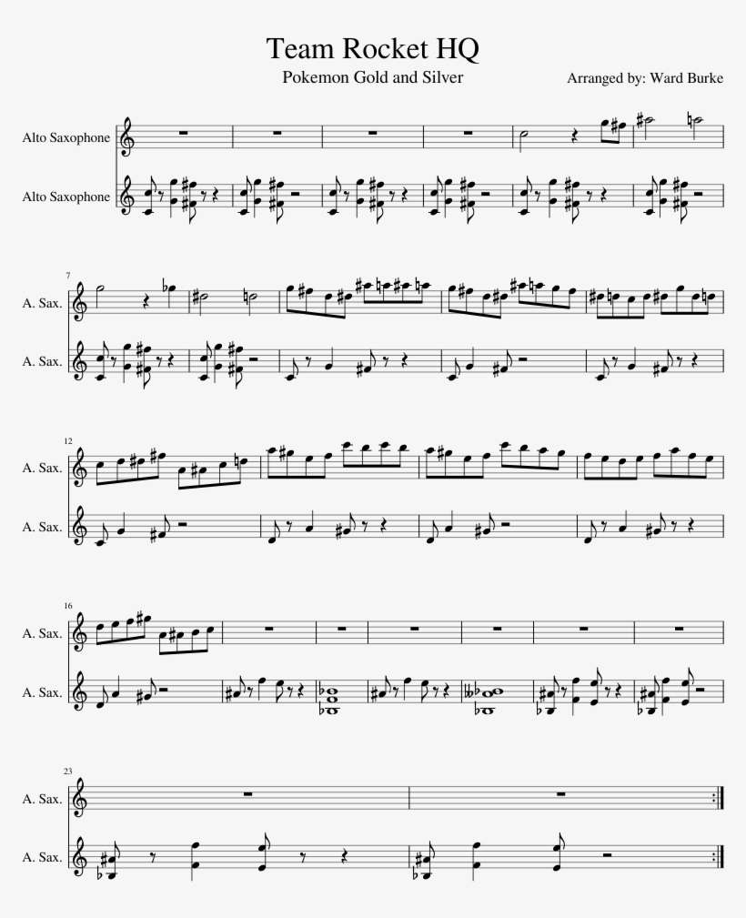 Team Rocket Hq Sheet Music Composed By Arranged By - Sheet Music, transparent png #2246700