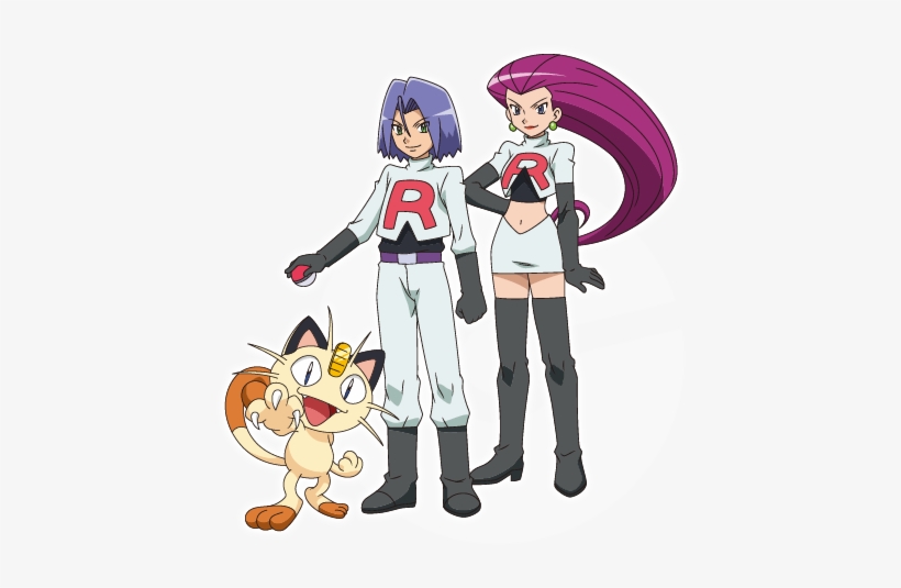 Jessie, James And Meowth Of Team Rocket Seeks To Capture - Pokemon Black And White Team, transparent png #2246802