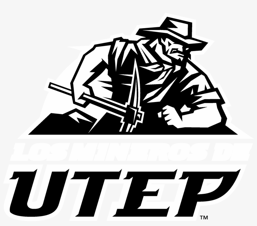 Utep Miners Logo Black And White - Utep Miners Logo Png, transparent png #2247079