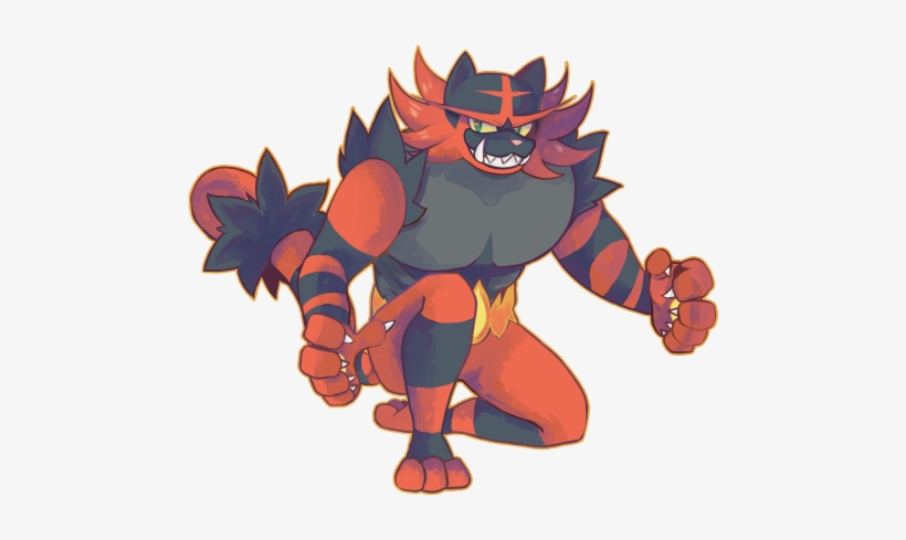 Forever Aboard Team Incineroar - Big Fire Cat Pokemon, transparent png #2247145