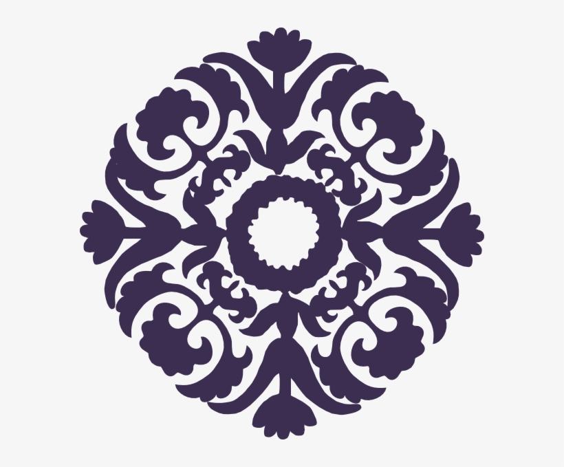 Dark Purple Paisley Flower Clip Art At Clker - Islamic Design Png, transparent png #2249009