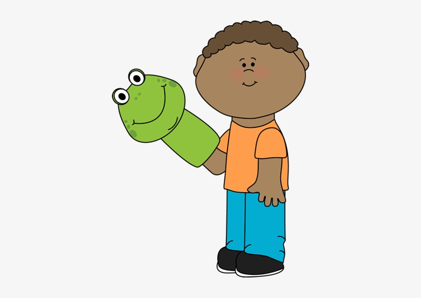 Little Boy Playing With A Puppet - Puppet Clipart, transparent png #2249972
