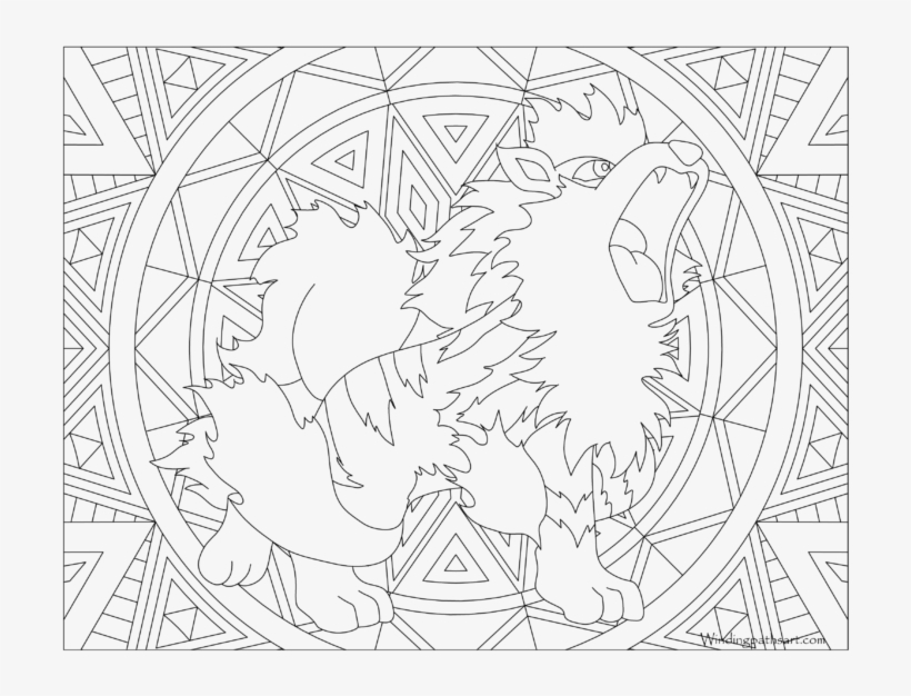 Adult Pokemon Coloring Page Arcanine - Pokemon Coloring Pages For Adults, transparent png #2250358