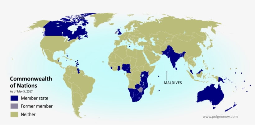 Map By Evan Centanni, Modified From Public Domain Blank - Commonwealth Paesi, transparent png #2250380