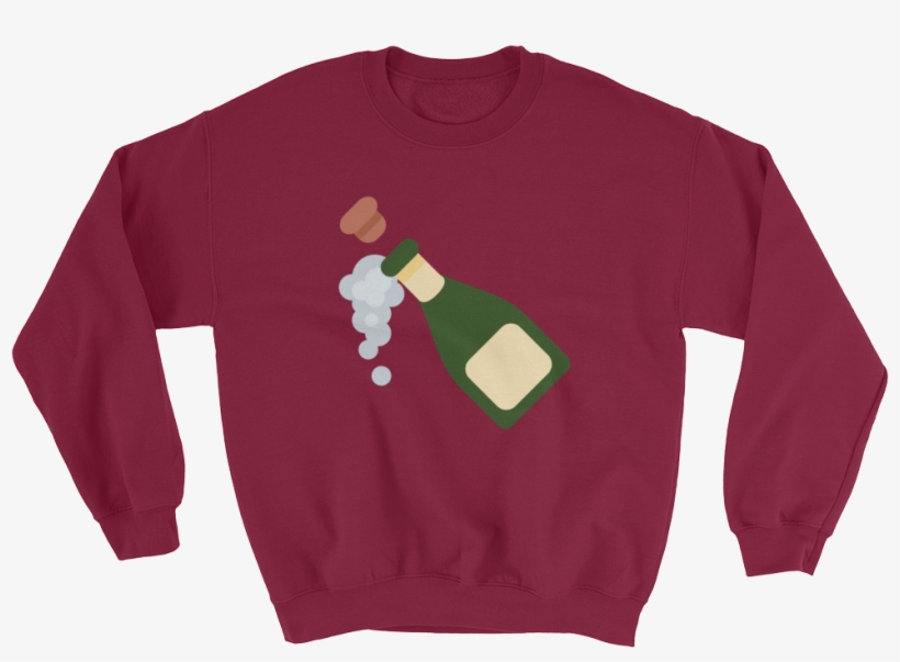 Champagne Emoji Sweatshirt - Crew Neck, transparent png #2250416
