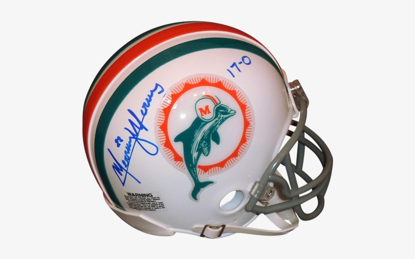 Mercury Morris Autographed Miami Dolphins Mini Helmet - Larry Csonka Miami Dolphins Autographed Riddell Throwback, transparent png #2251887