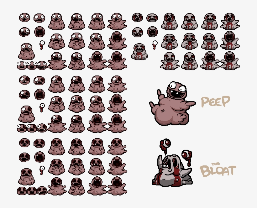 Peep & The Bloat - Binding Of Isaac Rebirth Peep, transparent png #2252649