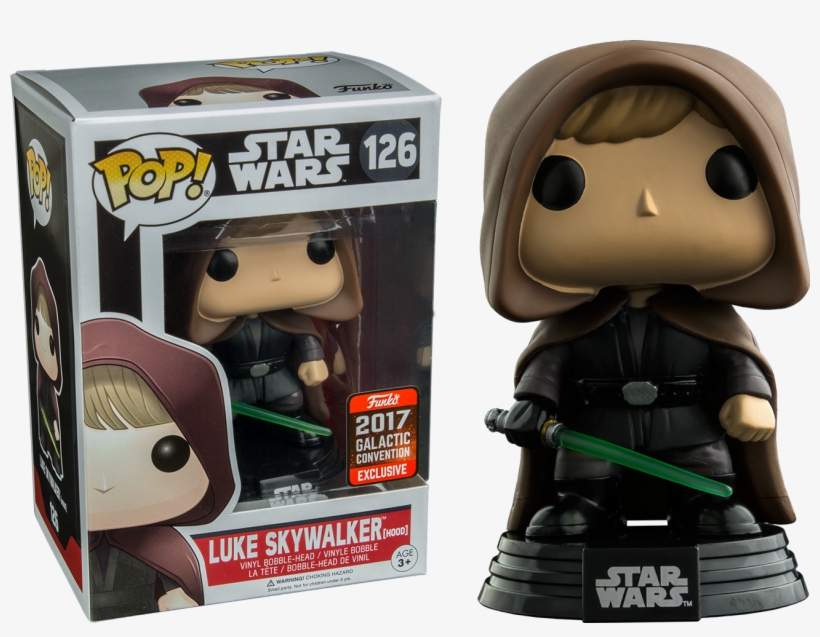 Luke Skywalker Hooded Jedi Pop Vinyl Figure - Hooded Luke Funko Pop, transparent png #2252670