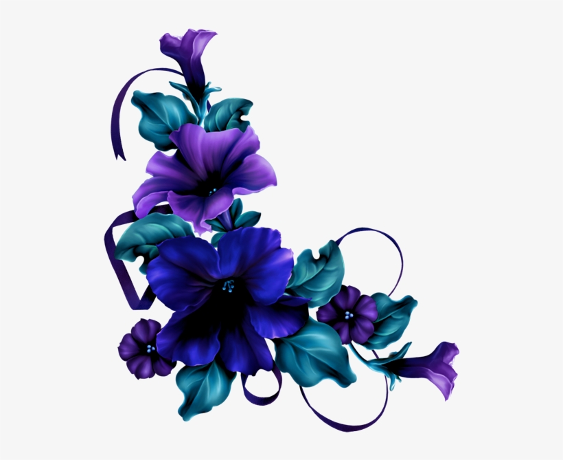 Фото, Автор Svetlera На Яндекс - Corner Flowers Blue Png, transparent png #2252859