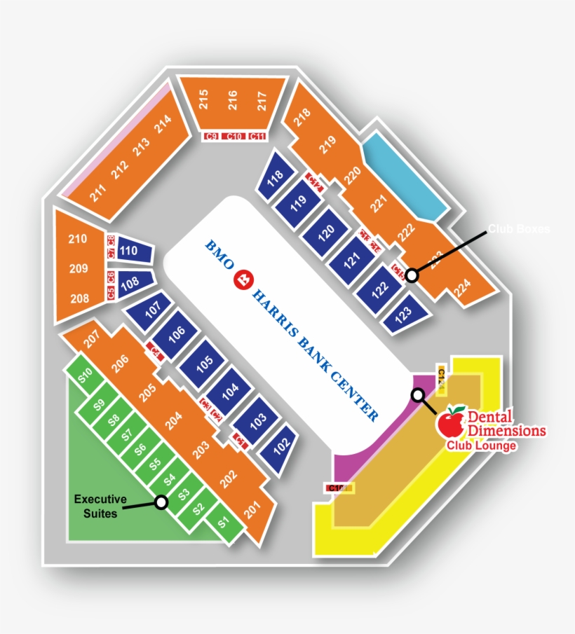 2016 Bmo Map - Bmo Harris Bank Center Rockford, transparent png #2253547