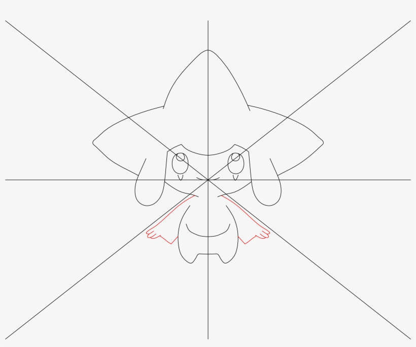 How To Draw Pokemon Jirachi Step - Line Art, transparent png #2254499