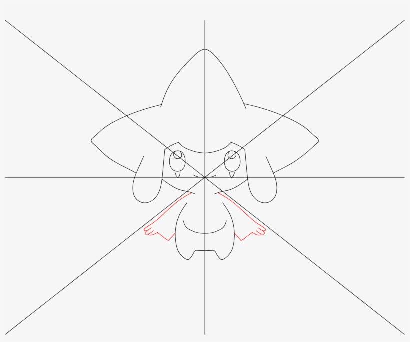 How To Draw Pokemon Jirachi Step - Line Art, transparent png #2254499