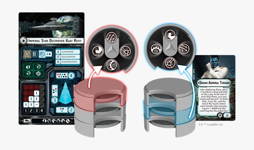 The Player Reveals The Upmost Command Dial Of His Ship - Fantasy Flight Games Star Wars: Armada - Imperial Assault, transparent png #2255210