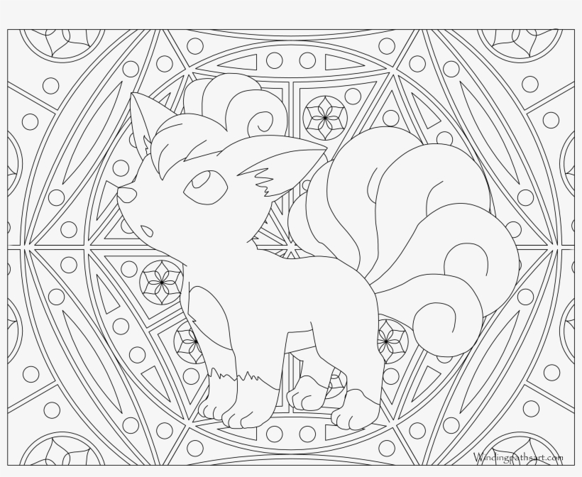 #037 Vulpix Pokemon Coloring Page - Adult Pokemon Coloring Page, transparent png #2256022