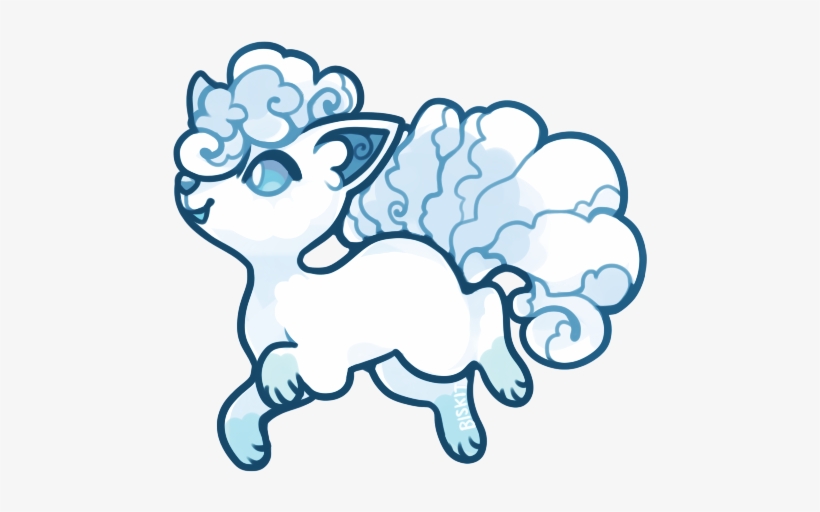 Fave Ice Type Alolan Vulpix - Winter Coat T-shirt, transparent png #2256282