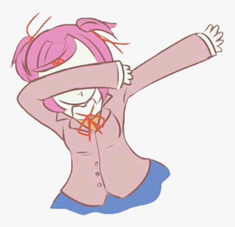 Freetoedit Dokidokiliteratureclub Natsuki Dab Lol Pink - Dabbing Natsuki, transparent png #2256512