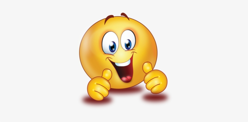 Cheer Excited Two Thumb Up - Excited Smiley, transparent png #2256737