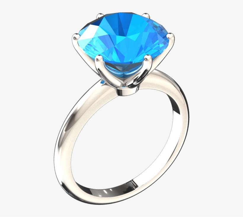 50 Carat Blue Topaz Solitaire 14k Gold Ring Style - Ruby Solitaire Ring, transparent png #2257995