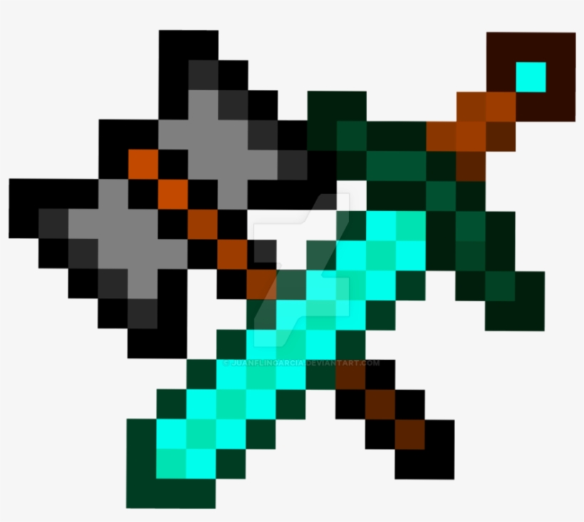 Espadas Minecraft Png - Espada Y Hacha Minecraft, transparent png #2258192