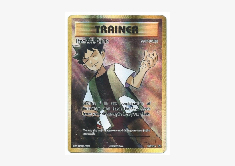 Brock's Grit Trainer Full Art Pokemon Card Xy Evolutions, transparent png #2258814