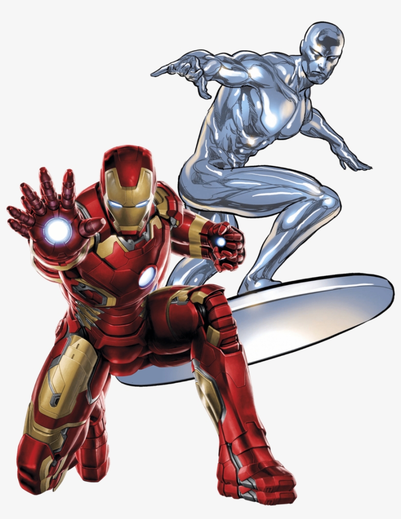 Gemr On Twitter - Iron Man And Silver Surfer, transparent png #2258920