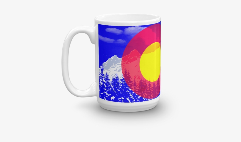 Denver Rocky Mountains Coffee Mug - Colorado State Flag - Winter Snow View Soft Custom, transparent png #2259765