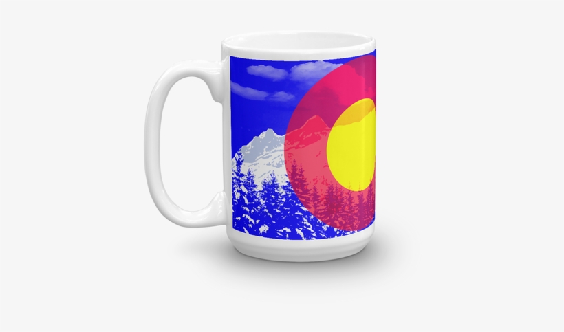 Denver Rocky Mountains Coffee Mug - Colorado State Flag - Winter Snow View Soft Custom, transparent png #2259765