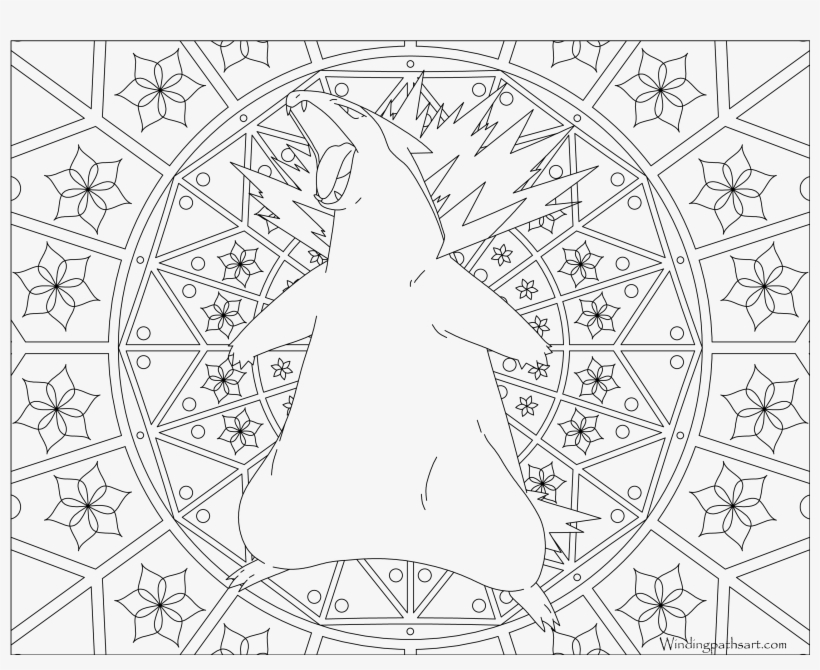 #157 Typhlosion Pokemon Coloring Page - Mandalas De Pokemon Para Colorear, transparent png #2259806