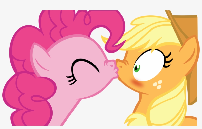Applejack X Pinkie Pie Kissing Vector By Fluttair - Pinkie Pie Human Kiss, transparent png #2259927