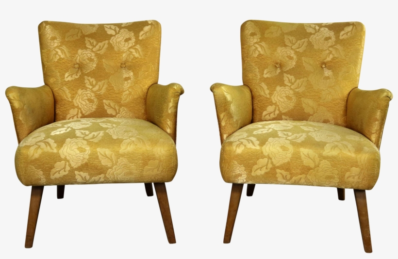 Art Deco Or Art Moderne Pair Of Arm Chairs In Original - Club Chair, transparent png #2260665