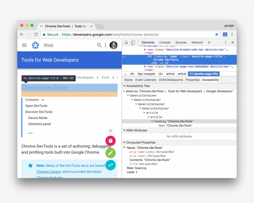 The Accessibility Pane Shows The Aria Attributes And - Wai-aria, transparent png #2260687