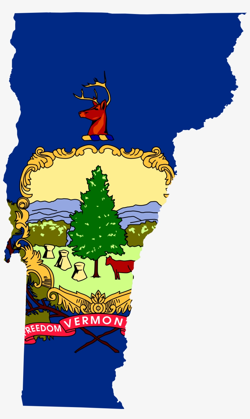 2000px Flag Map Of Vermont - Vermont State Flag Map, transparent png #2260739