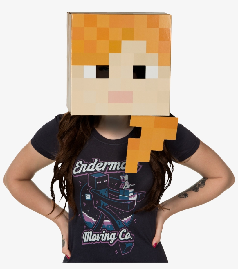 Alex Head Cardboard Prop Replica - Minecraft Alex Cardboard Head, transparent png #2260776