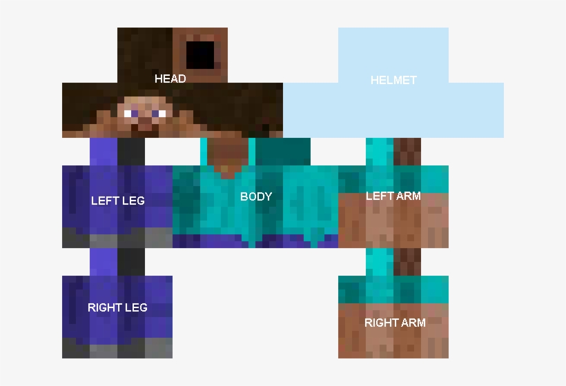 View large size Minecraft Skins Template Clipart. This Png image is free  and cool.