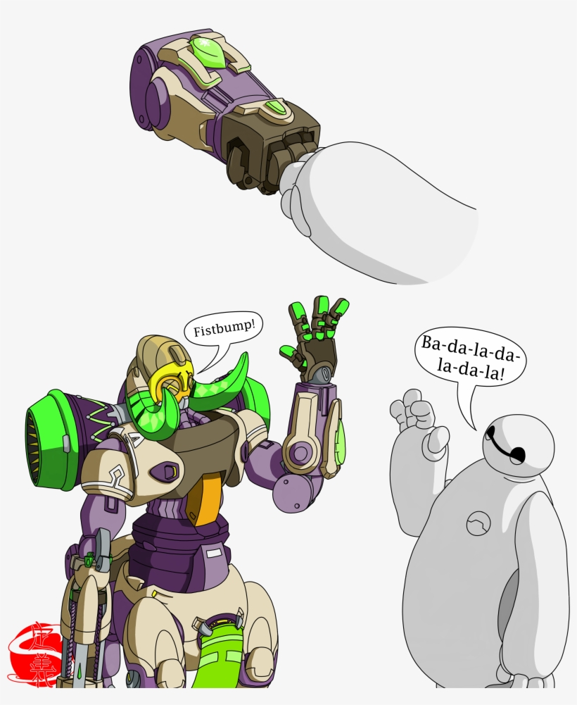 Orisa & Baymax Text - Overwatch Orisa And Baymax, transparent png #2261905