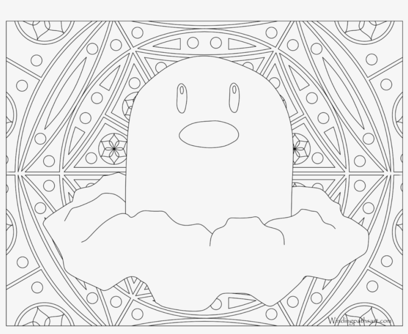 Adult Pokemon Coloring Page Diglett - Pokemon Adult Coloring Pages, transparent png #2262436