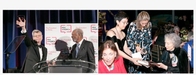 Left, Honoree Stephen King And Presenter Morgan Freeman - Author, transparent png #2264434
