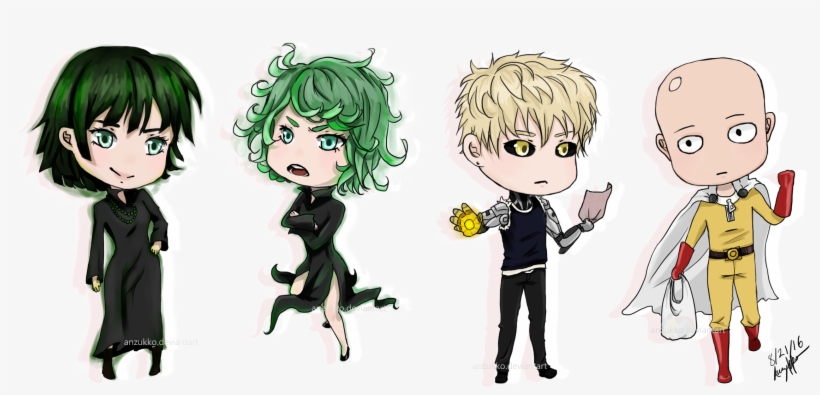 Fubuki, Tatsumaki, Genos And Saitama - Cartoon, transparent png #2266039