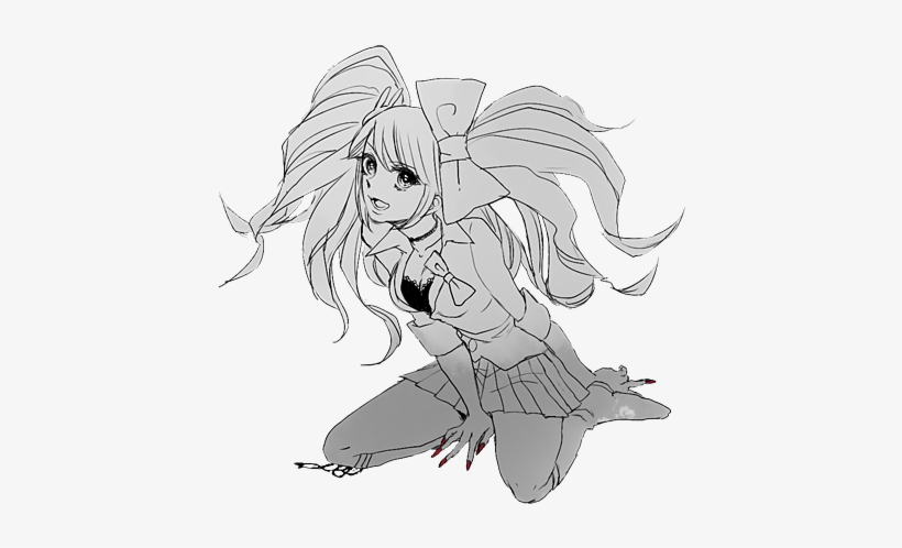 Profile - Junko Enoshima Black And White, transparent png #2266824
