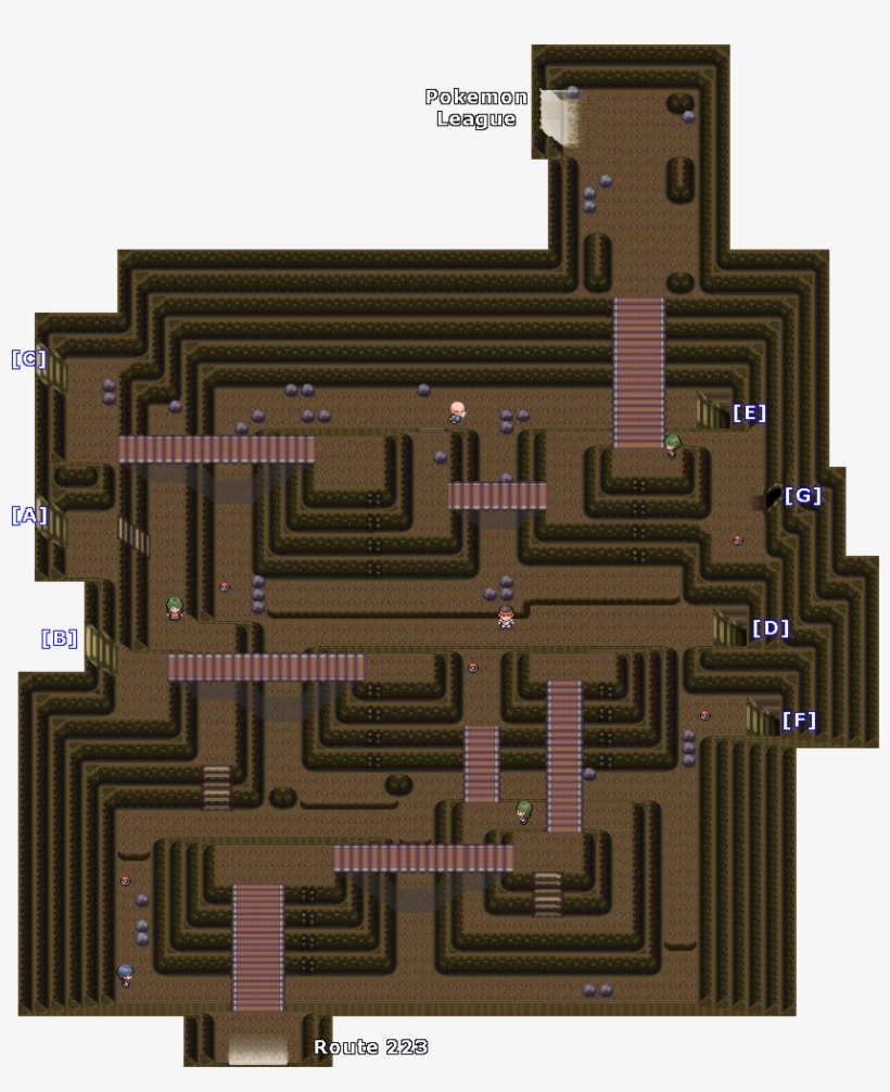 Victoryroad1f On Pokemon Emerald Victory Road Map - Victory Road Diamond, transparent png #2267039