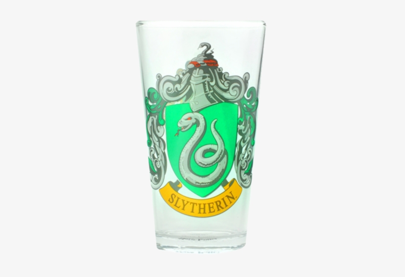 Large Glass Slytherin Crest - Harry Potter - Slytherin Crest Pint Glass Tumbler, transparent png #2269218