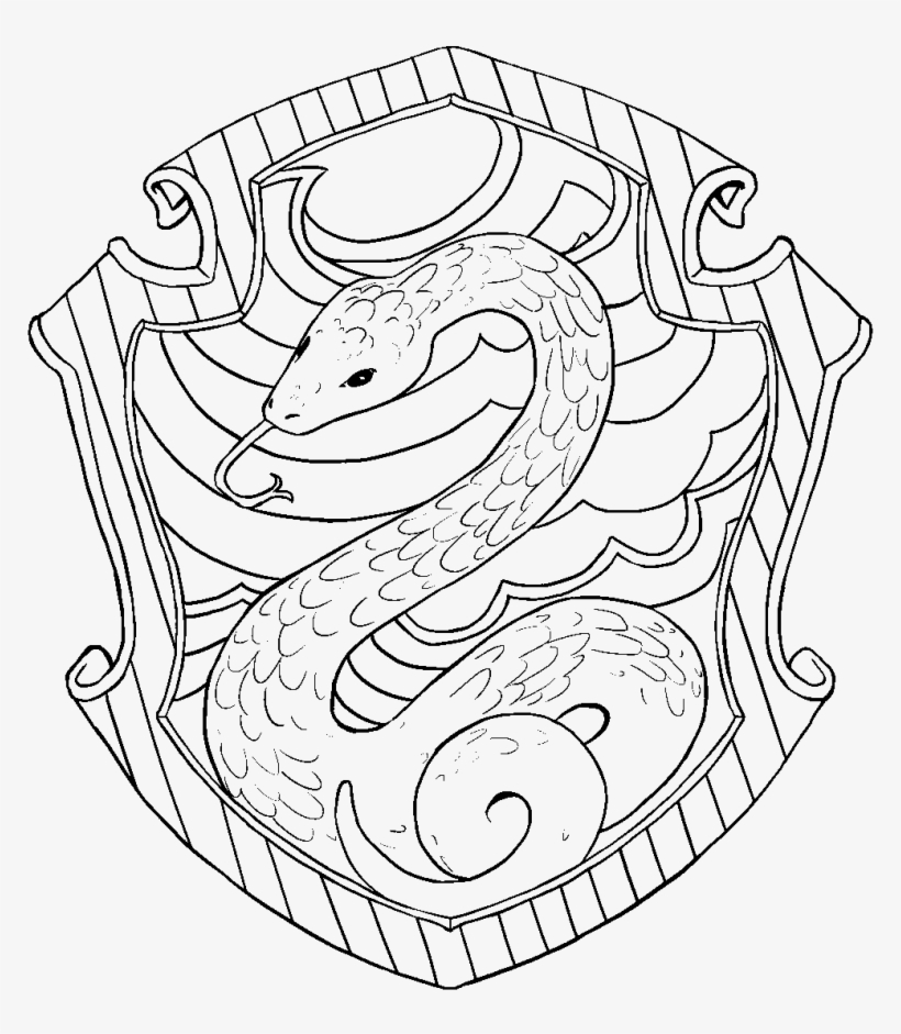 Slytherin Lineart - Harry Potter Coloring Pages Hedwig, transparent png #2269435