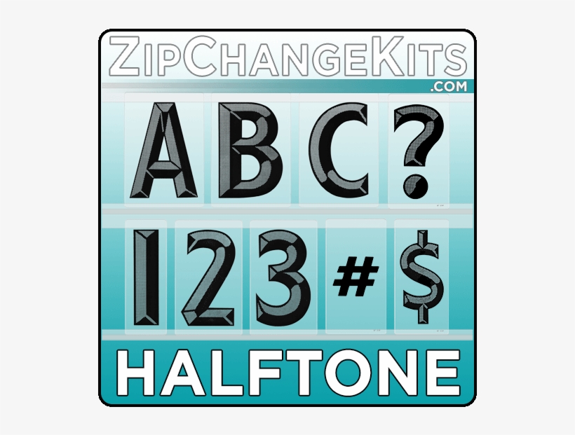 Zip Halftone 8" Marquee Kit - Number, transparent png #2269751