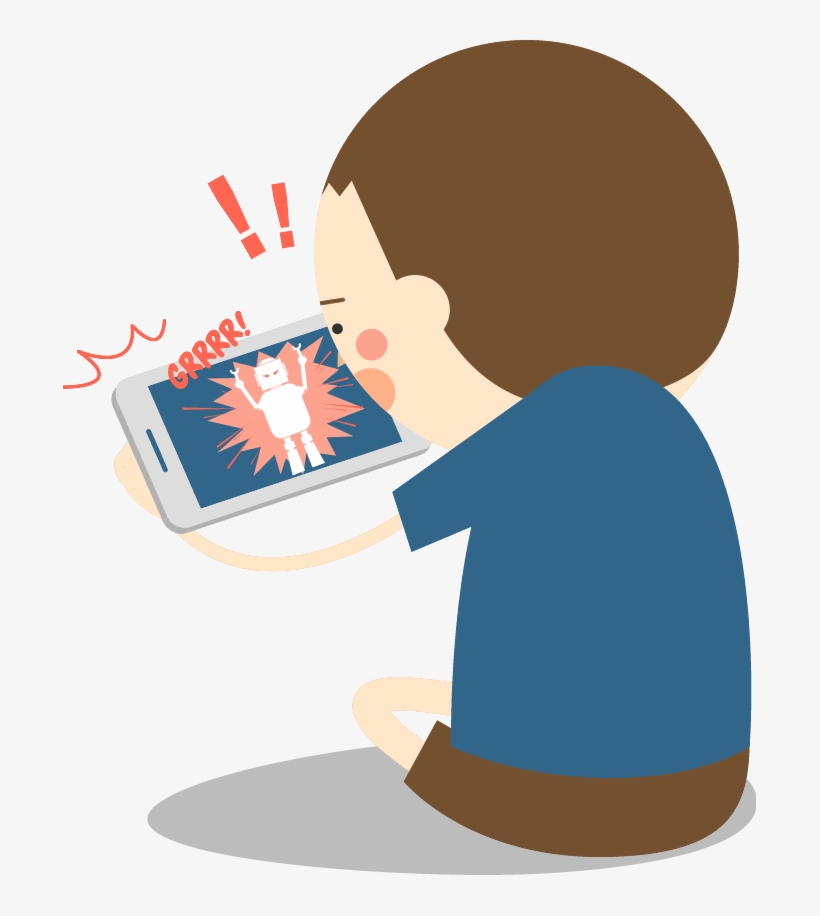 Playing Games Png Black And White Library - Play Phone Cartoon Png, transparent png #2269896